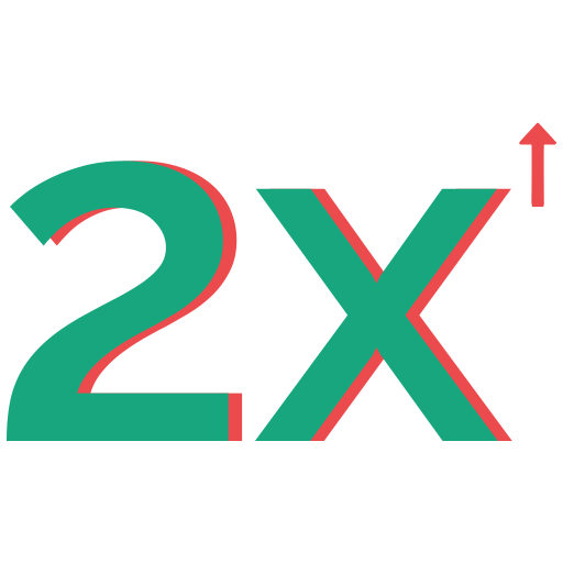 Twice as much value icon